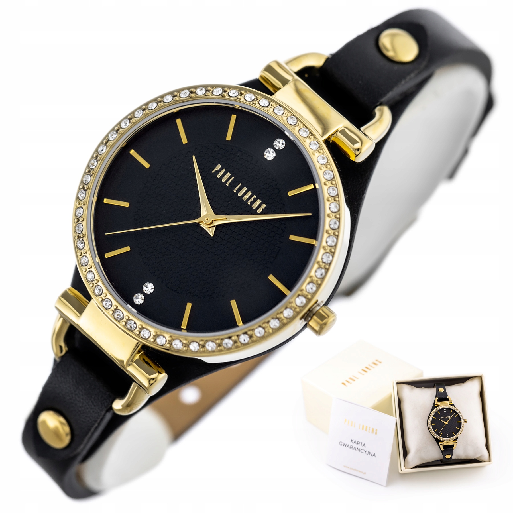 Dámské Hodinky Paul Lorens Merinda zirkony kožené +box Gravírování