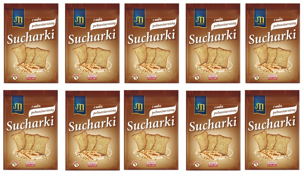 Levně 10 x 235 g Mamut Suchárky s celozrnnou moukou