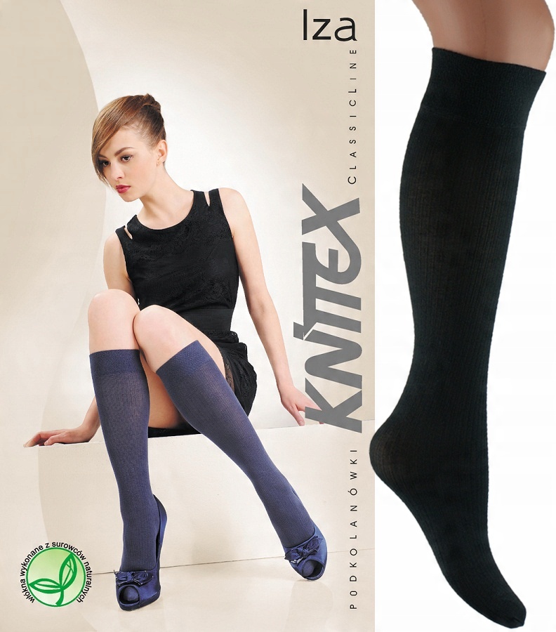 

knittex Podkolanówki wiskoza Iza prążek Czarny