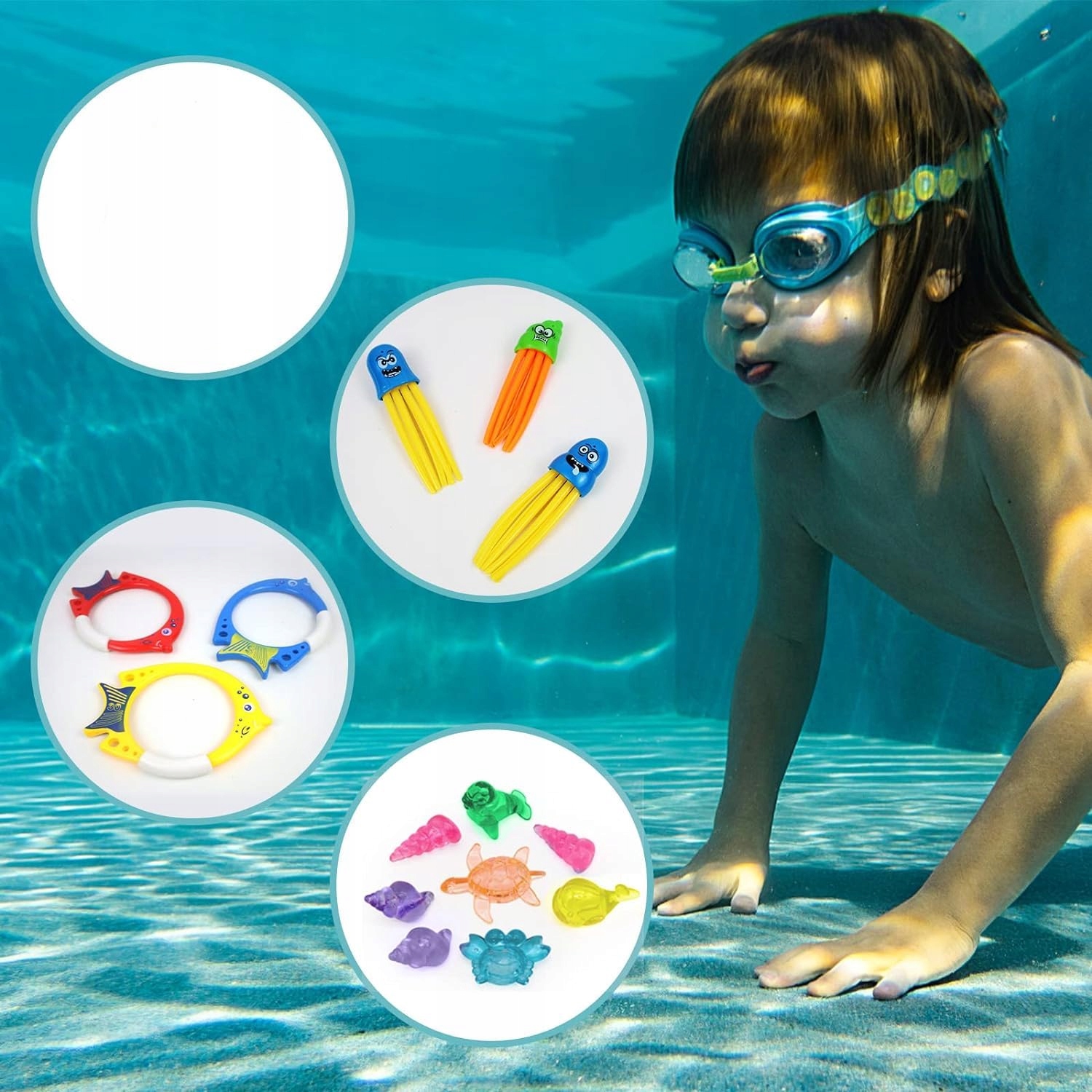 ZESTAW ZABAWEK DO NURKOWANIA MIX TRENING PŁYWANIA Stan opakowania oryginalne