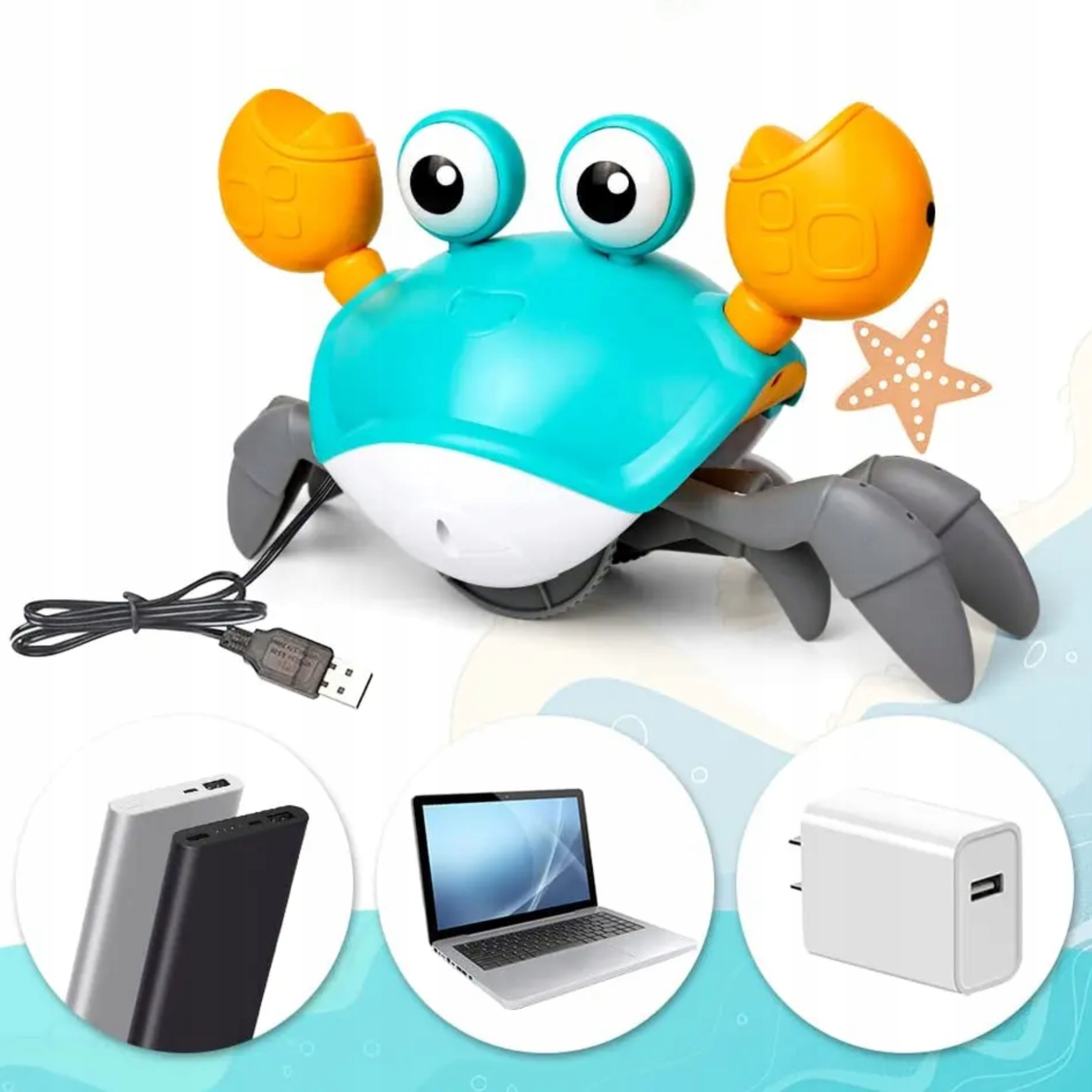 ELEKTRONICZNA INTERAKTYWNA ZABAWKA LED PEŁZAJĄCY KRAB Z DŹWIĘKIEM Marka Kontext