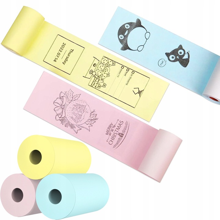 MINI DRUKARKA PRZENOŚNA TERMICZNA DRUKUŚ 3 RODZAJE ROLEK 14 ROLEK + MAZAKI Kod producenta MINI DRUKARKA DO TELEFONU