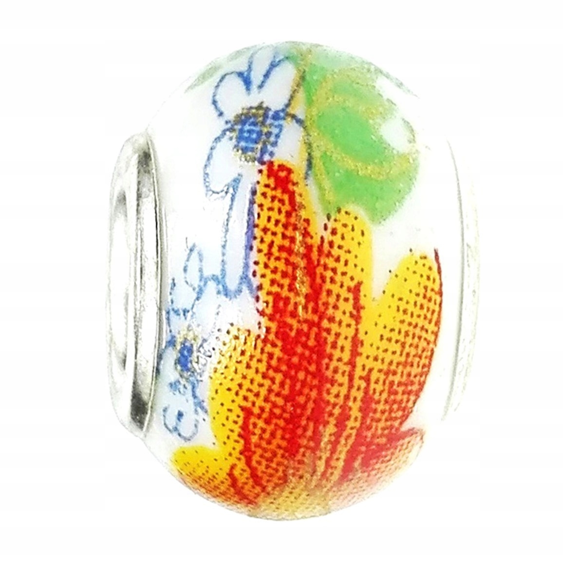 

Zawieszka beads ceramiczny pomarańczowe kwiaty