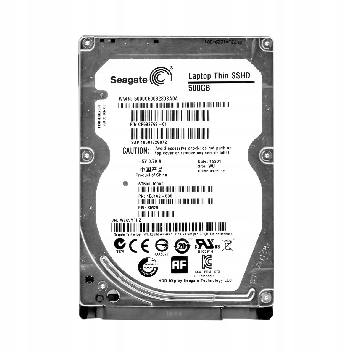 Seagate Laptop Thin Sshd 500GB 5.4K 64MB Sata III 2.5" ST500LM000