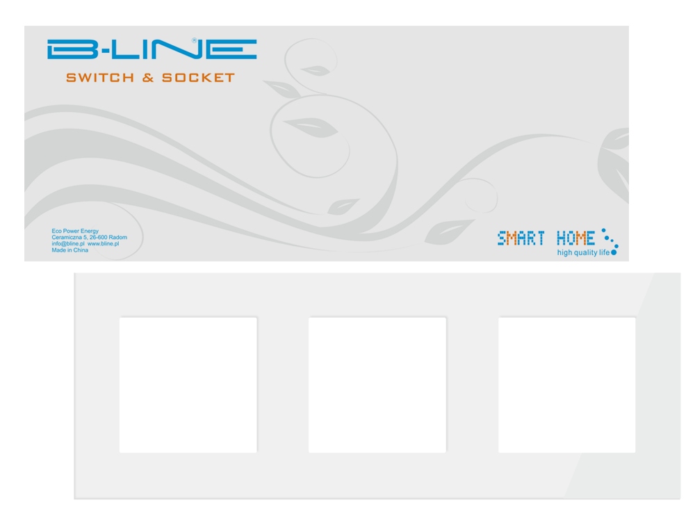 B-LINE DLX BIAŁA RAMKA SZKLANA POTRÓJNA X3 SZKŁO