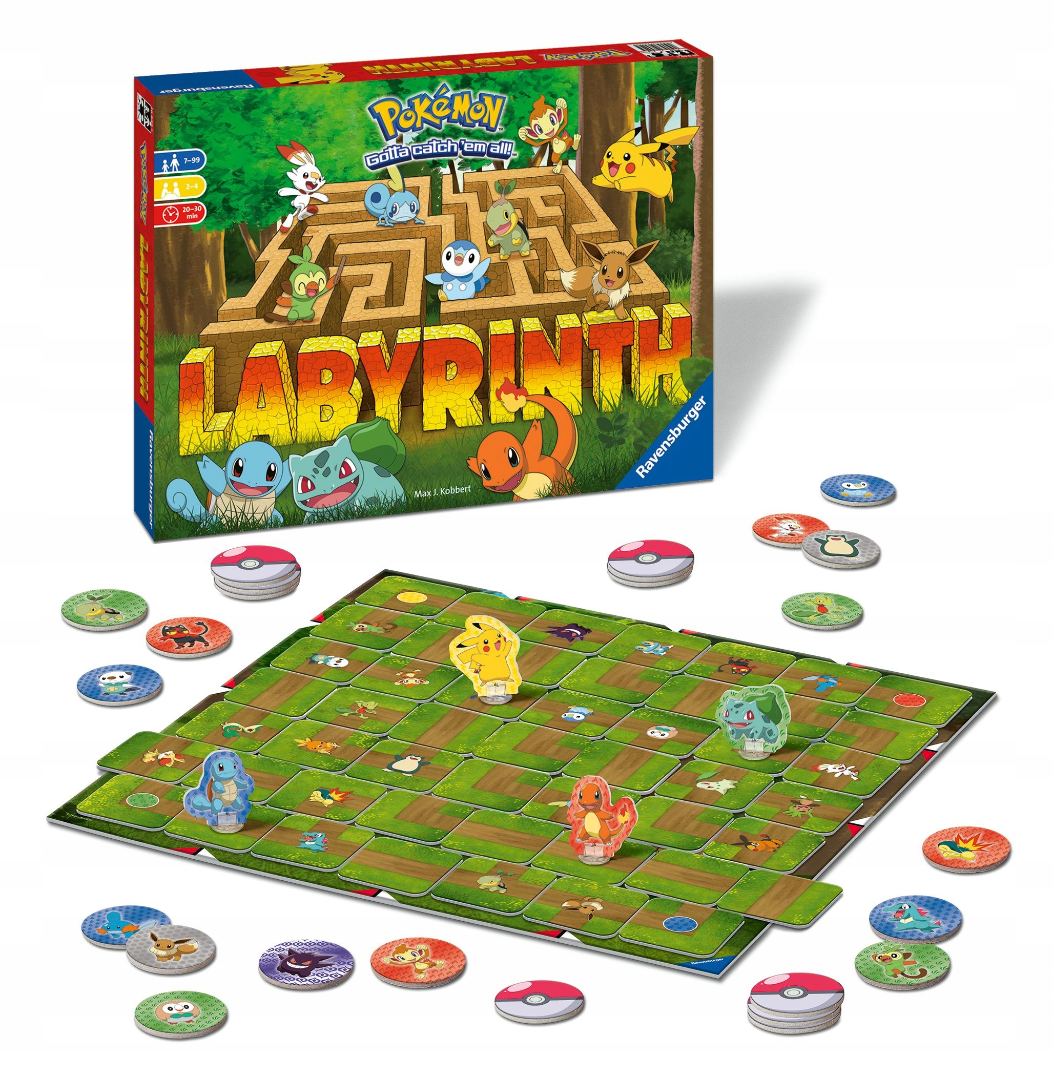Pokemon Labyrinth gra planszowa ruchomy przesuwany Labirynt Ravensburger