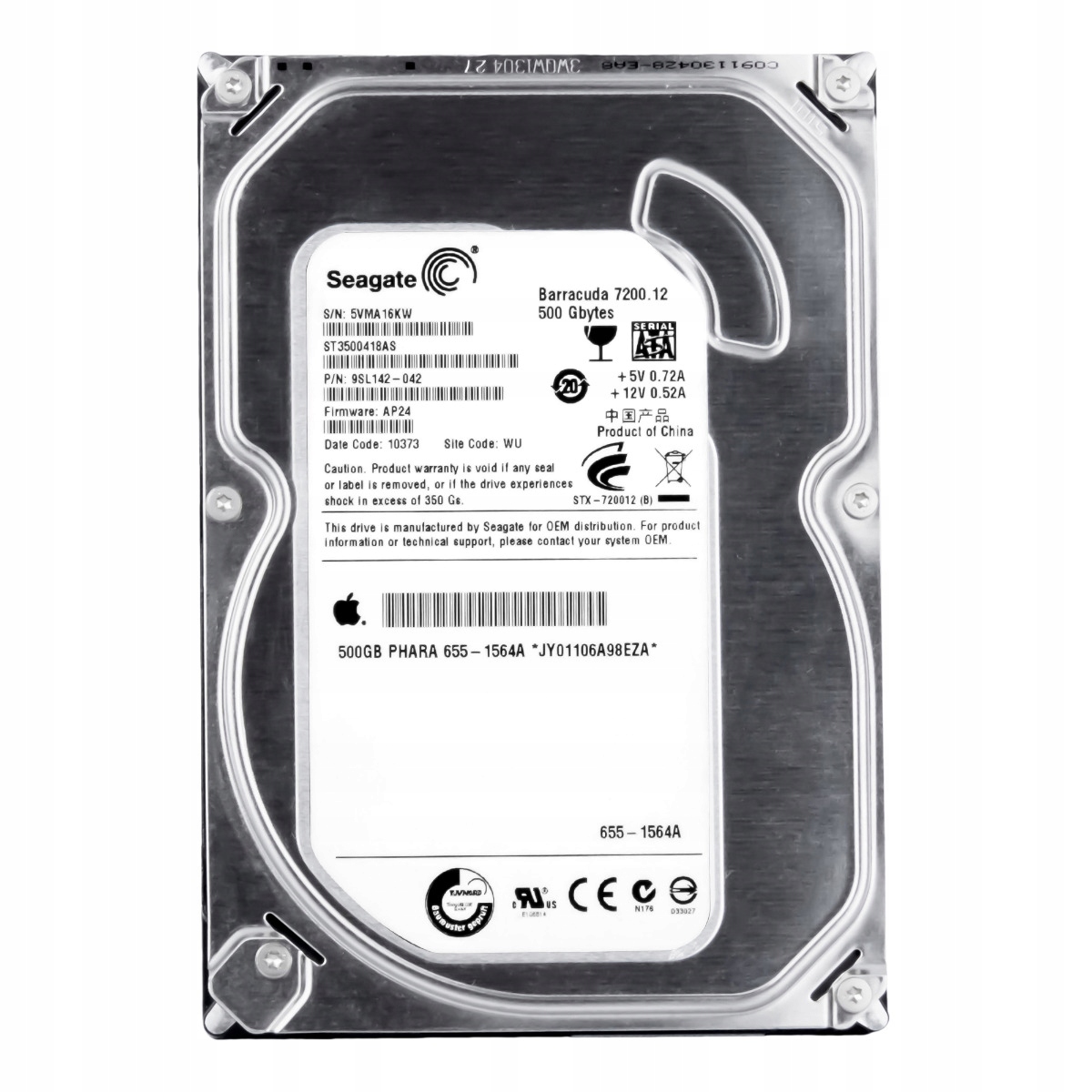 Apple 655-1564A 500GB 7.2K 16MB Sata II 3.5'' ST3500418AS