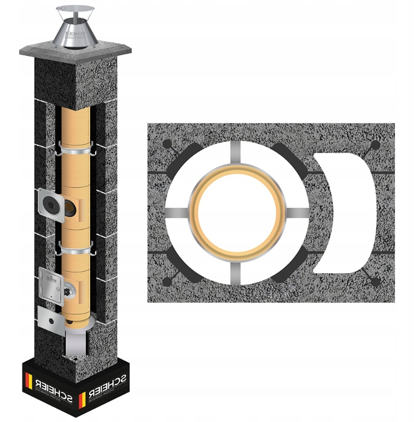 Keramický systémový komín Turbo 13 m fi 100 plyn olej systém Kw 36x49 cm