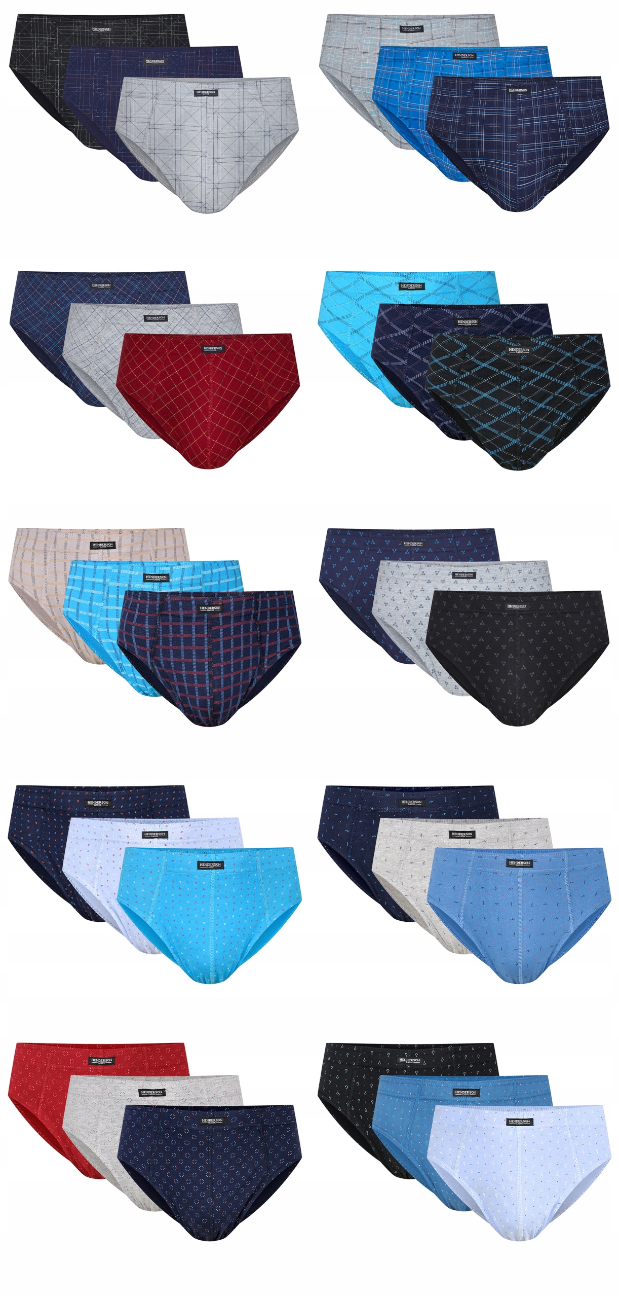 SLIPY MĘSKIE HENDERSON 3x3 pack - 9szt - r. L Rozmiar L