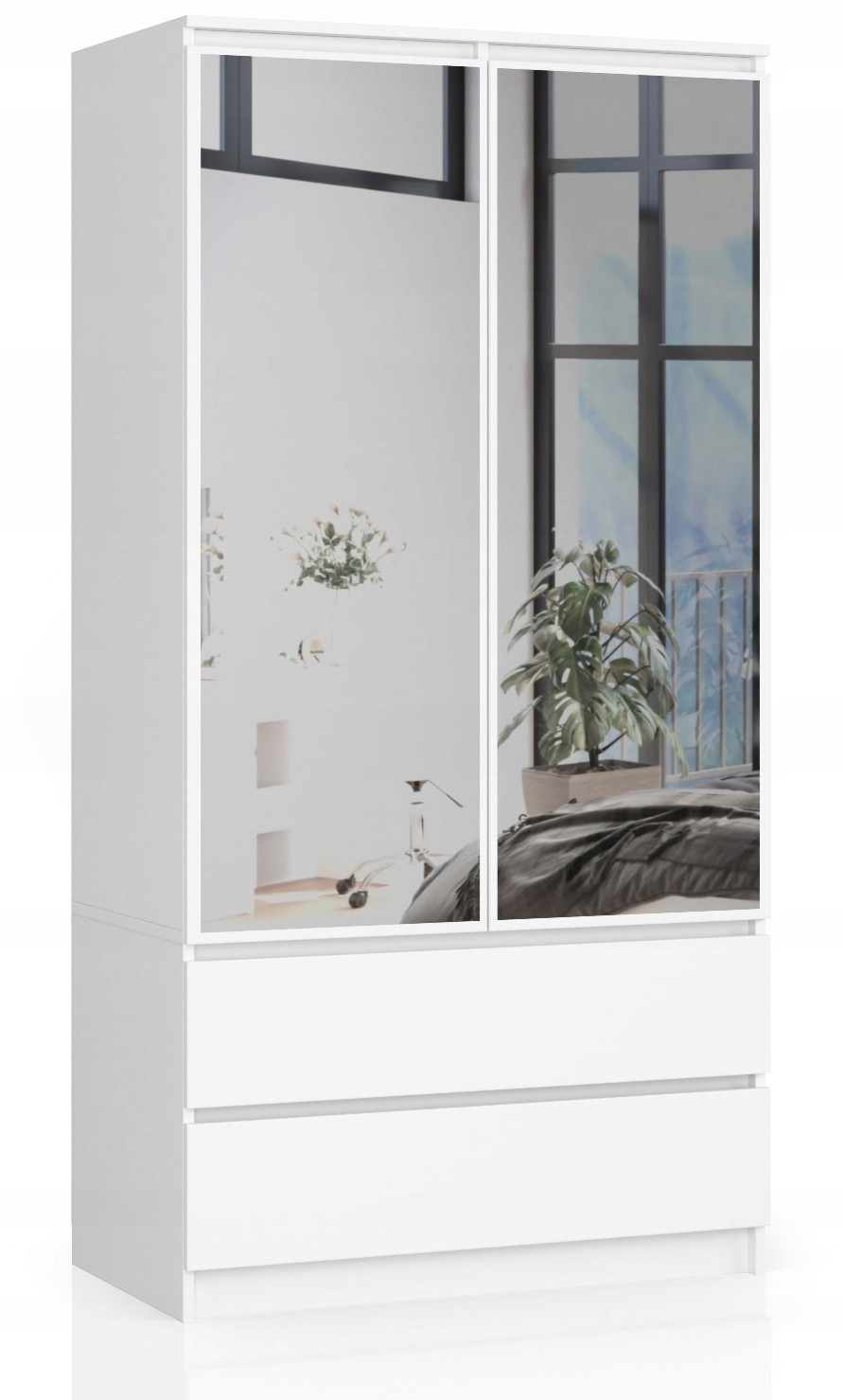 Skriňa S90 2D 2KS 2 Zrkadlo Clp Pk Biela Akd