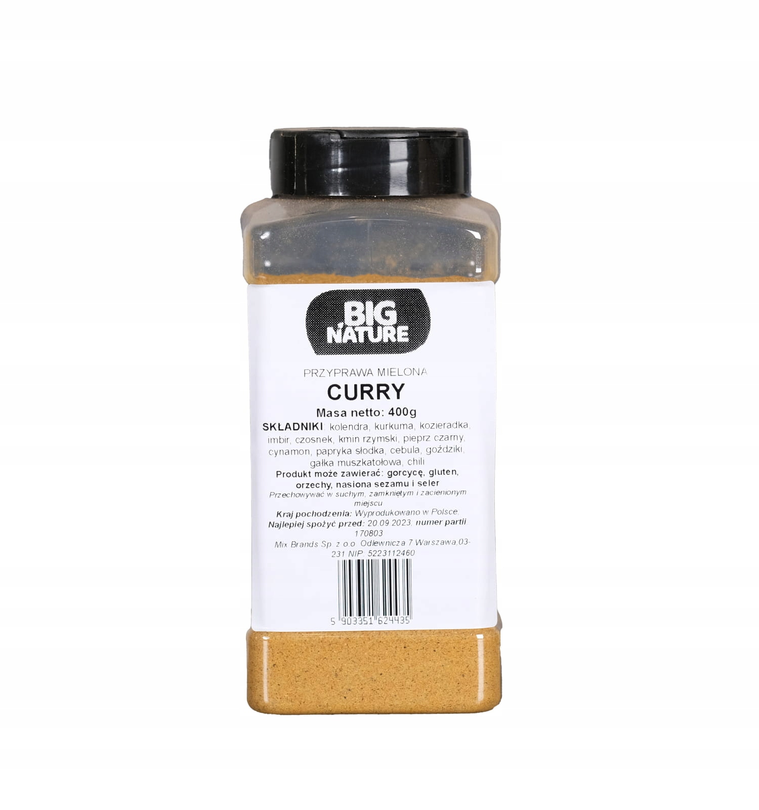 PRZYP. CURRY MIELONA bez soli i chem 400G — 2