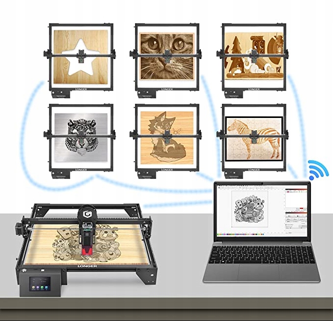 Nowa Grawerka laserowa maszyna tnąca LONGER 60W,DIY Rękodzieło Stan opakowania oryginalne