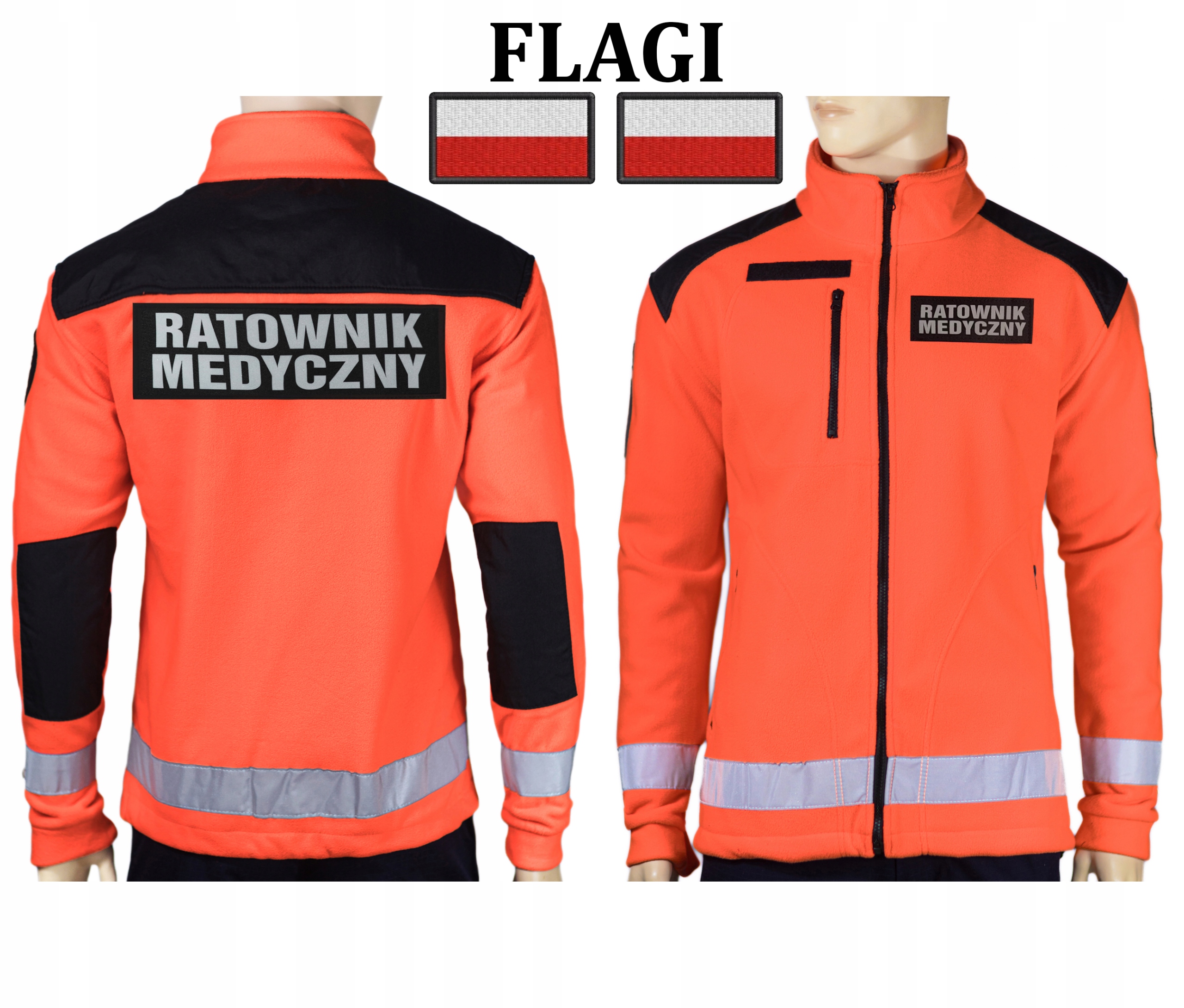 Polarová mikina fluo záchranář zdravotník záchranná služba Vlajky Rm Zzs Kpp