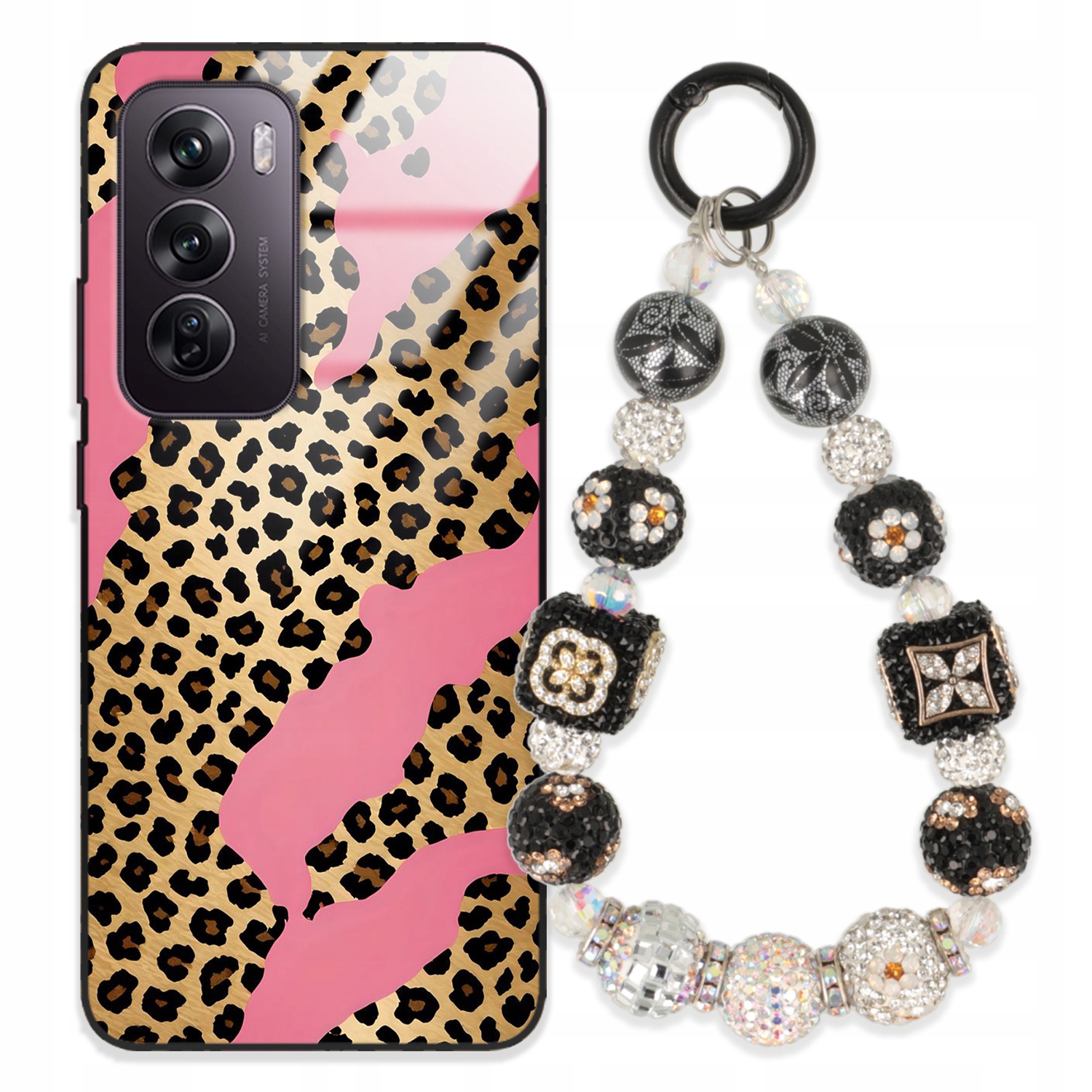 Puzdro Na Oppo Reno 12 Pro 5G Glass Kľúčenka Elegantné Prémiové Puzdro