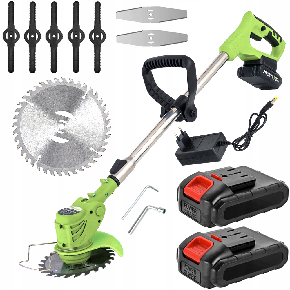 Podkaszarka 21V Akumulatorowa Kosa Wykaszarka Zestaw 2xBateria Ostrza