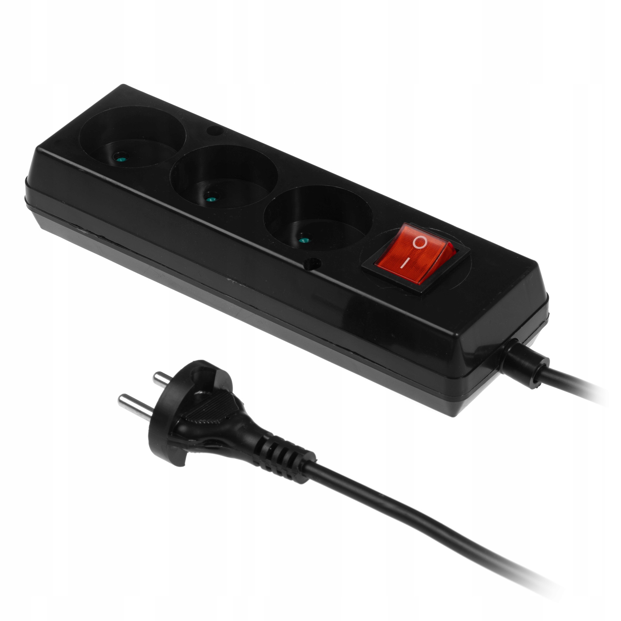 Przedłużacz 3-gniazdowy z wyłącznikiem 3,0m czarny PS-360WS BEZ UZIEMIENIA