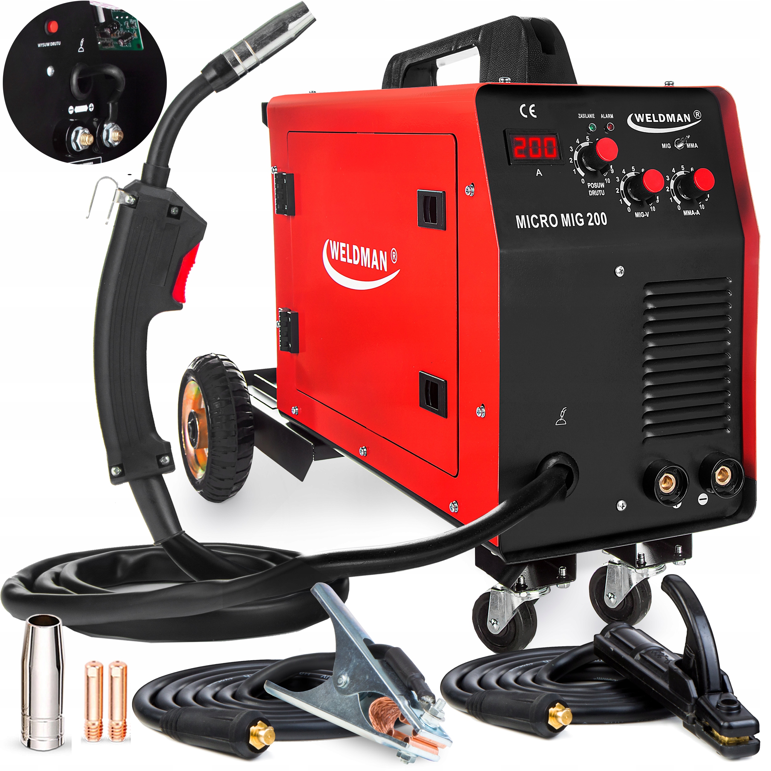 Svářečka Migomat Weldman Micro Mig 200 Mag Mma Hliník Igbt 200A 230V