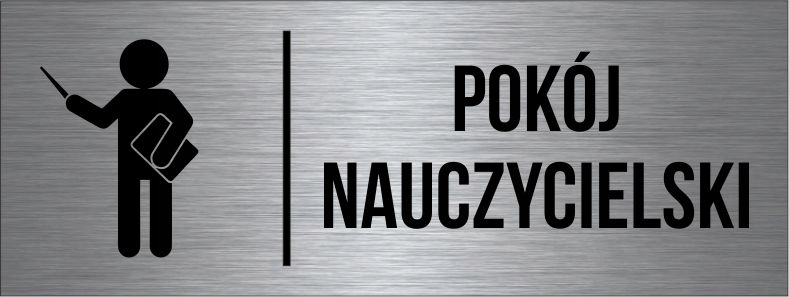 TABLICZKA Pokój nauczycielski Aluminium Piktogram