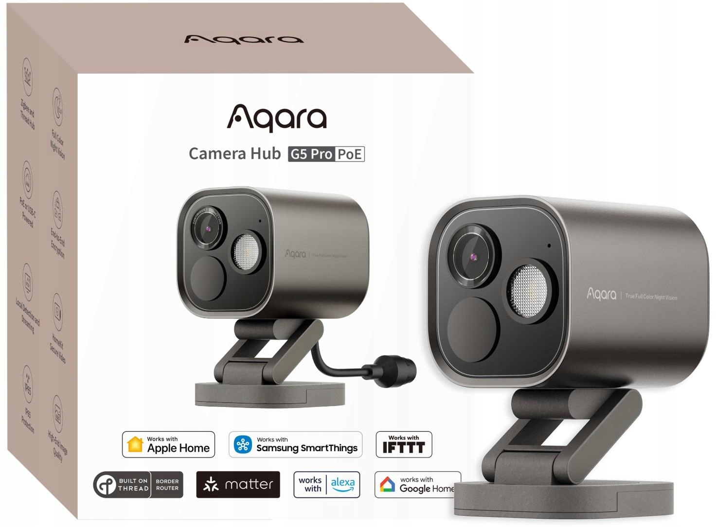 Aqara Camera Hub G5 Pro PoE Šedá Ip kamera 1520p, Zigbee, CH-C03D