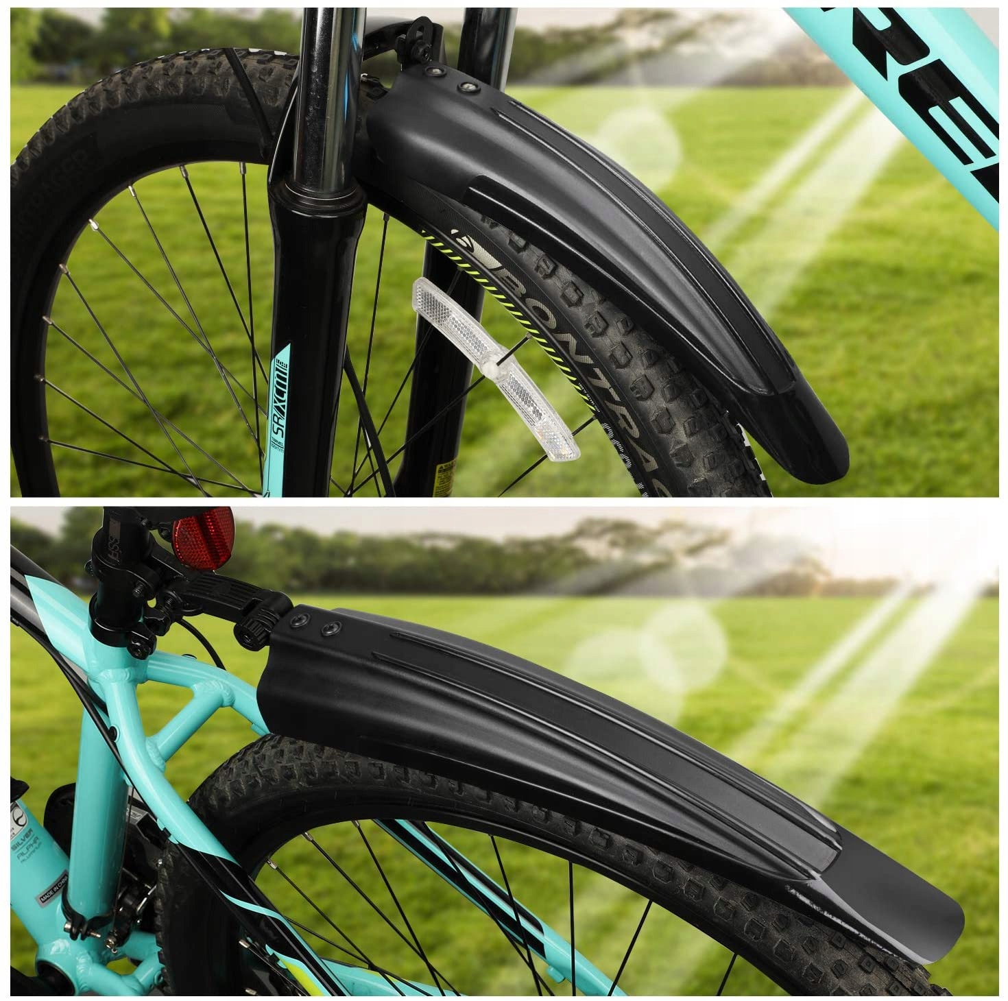 BŁOTNIKI ROWEROWE ROWER ZESTAW KOMPLET PRZÓD TYŁ 2 SZT MTB 24-26 CZARNY Kod producenta WACHLARZ-MTB-CZARNY