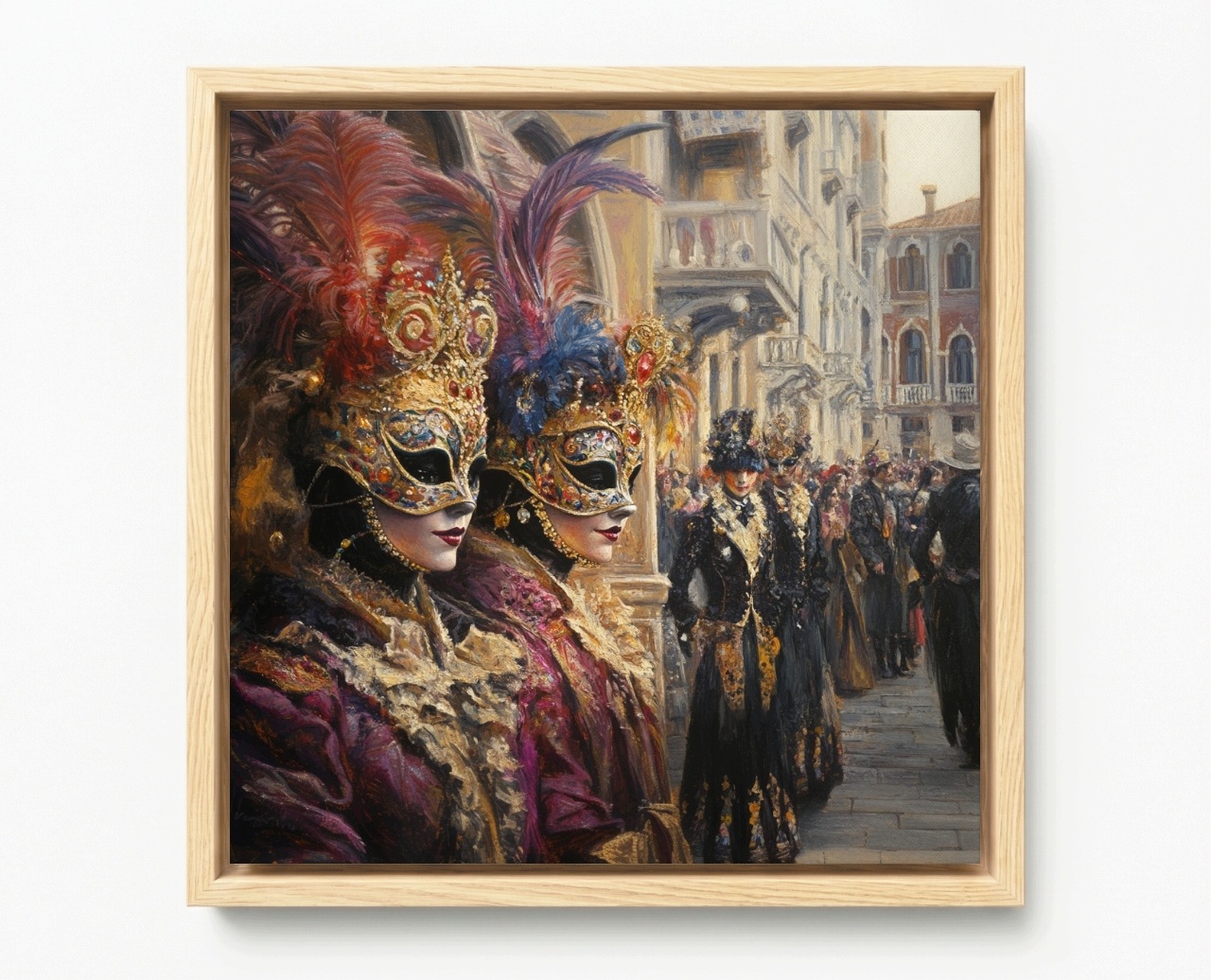 Obraz Rama American Box Benátky Taliansko Karneval Sviatok Kostým Maska 60x60