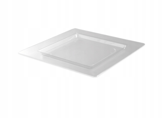talerze plastikowe 30x30cm/ 4 sztuki transparentne 34-21 — 2