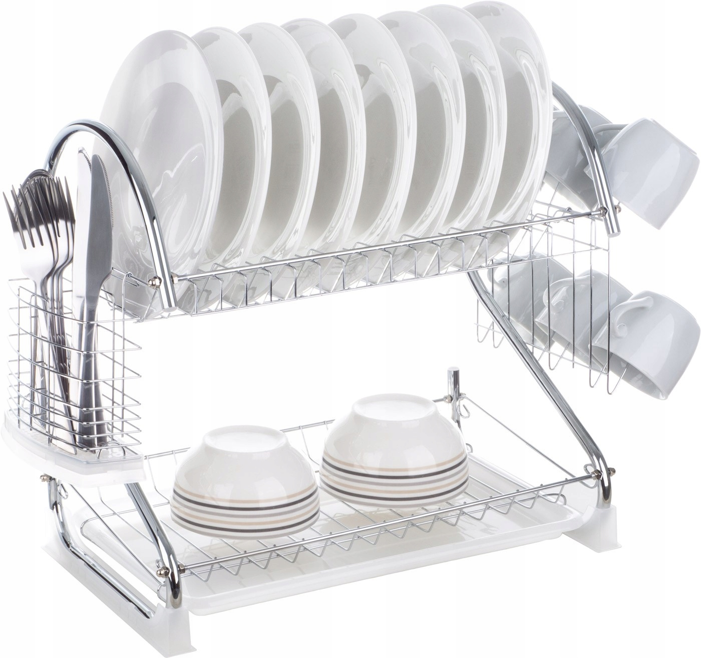 SUSZARKA DO NACZYŃ OCIEKACZ Z TACKĄ DWUPOZIOMOWA