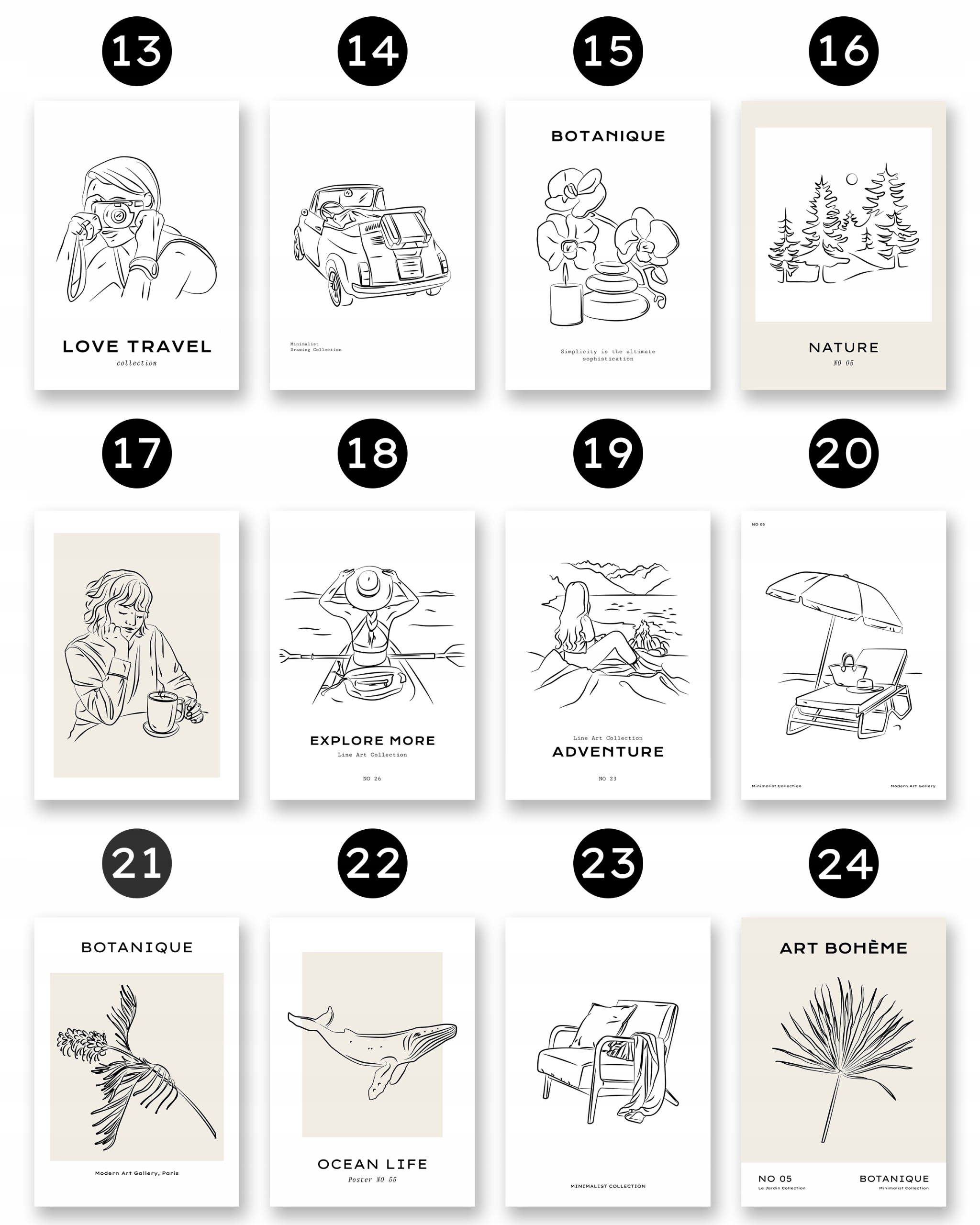 ZESTAW PLAKATÓW A3 DEKORACJA NA PUSTĄ ŚCIANĘ PLAKATY NA ŚCIANĘ 3 szt Wysokość produktu 42 cm