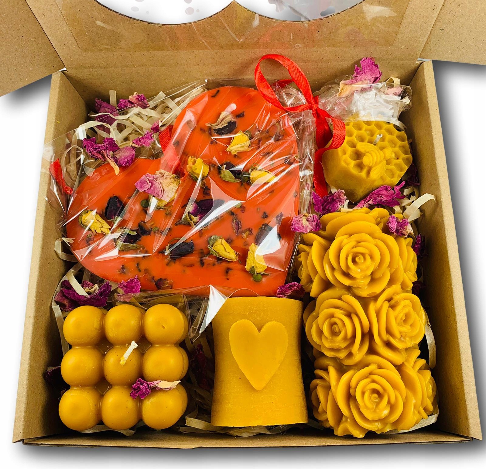 

na Walentynki Zestaw 4 Świec Serce Wosk