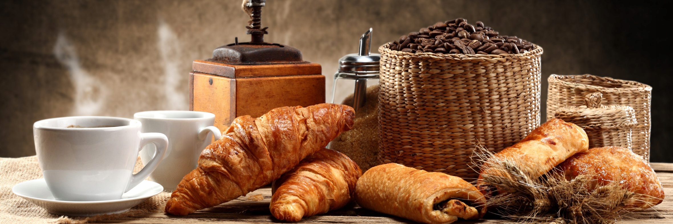 

Naklejki Do Kuchni Ściana croissanty kawa Laminat