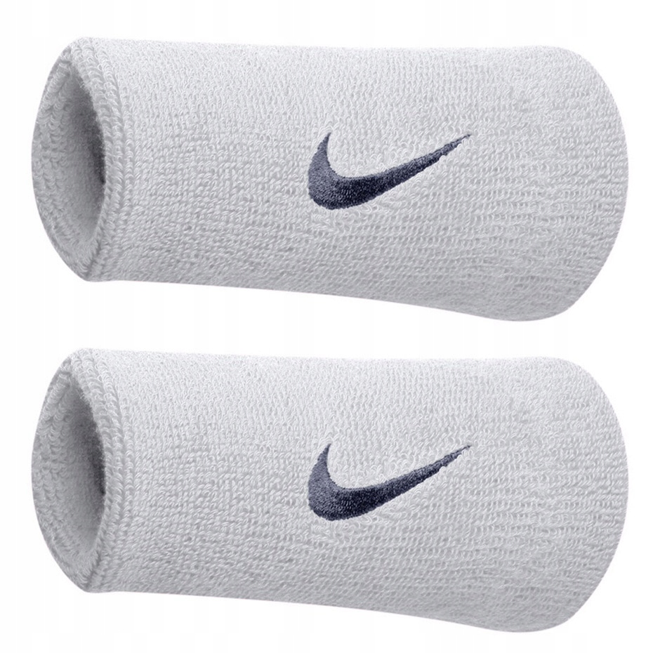 Frotky na zápěstí Nike široké Swoosh Doublewide bílé 2ks NNN05101OS