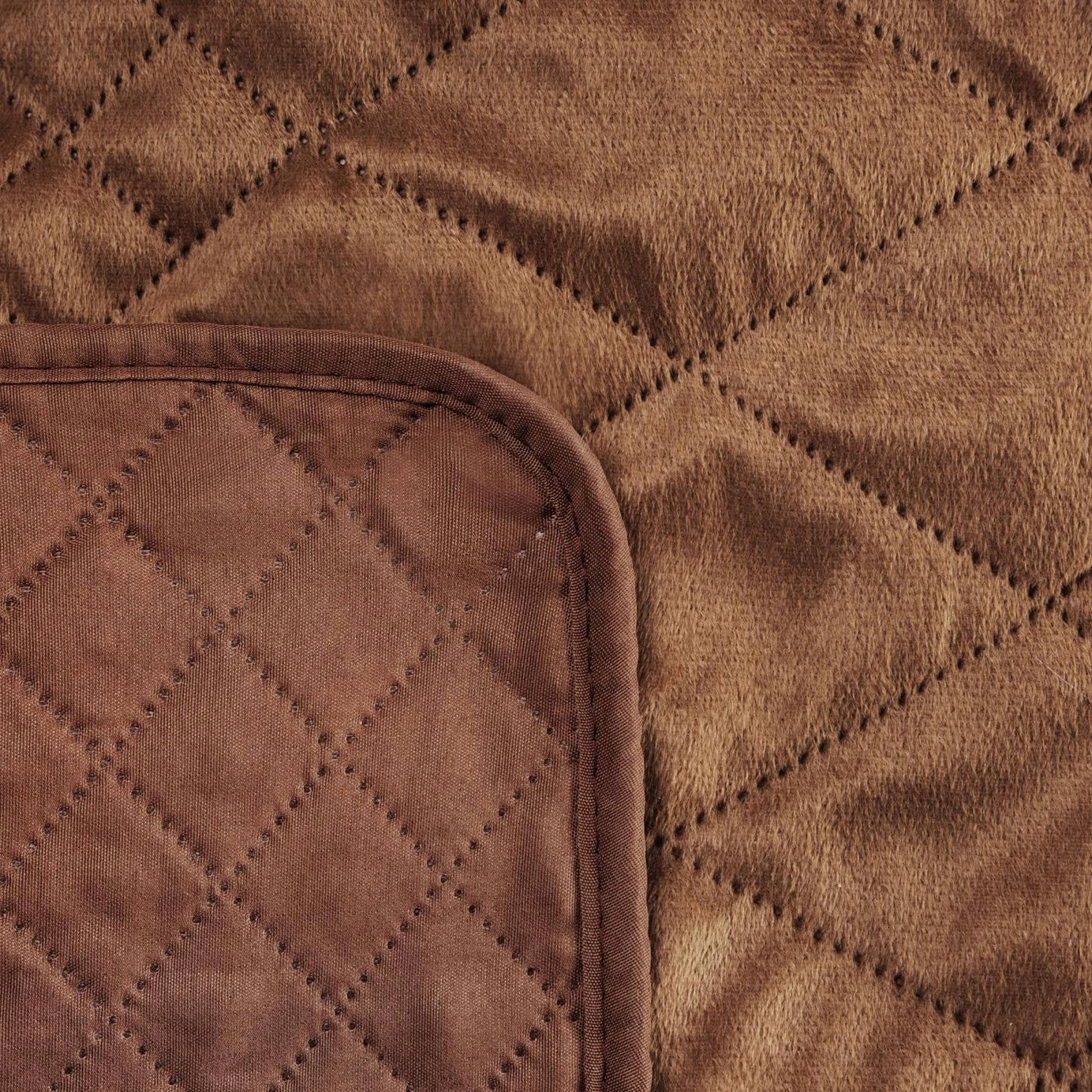 Přehoz na postel LUIZ/3 220x240 cm cihlově prošívaná glamour pléd kosočtverec