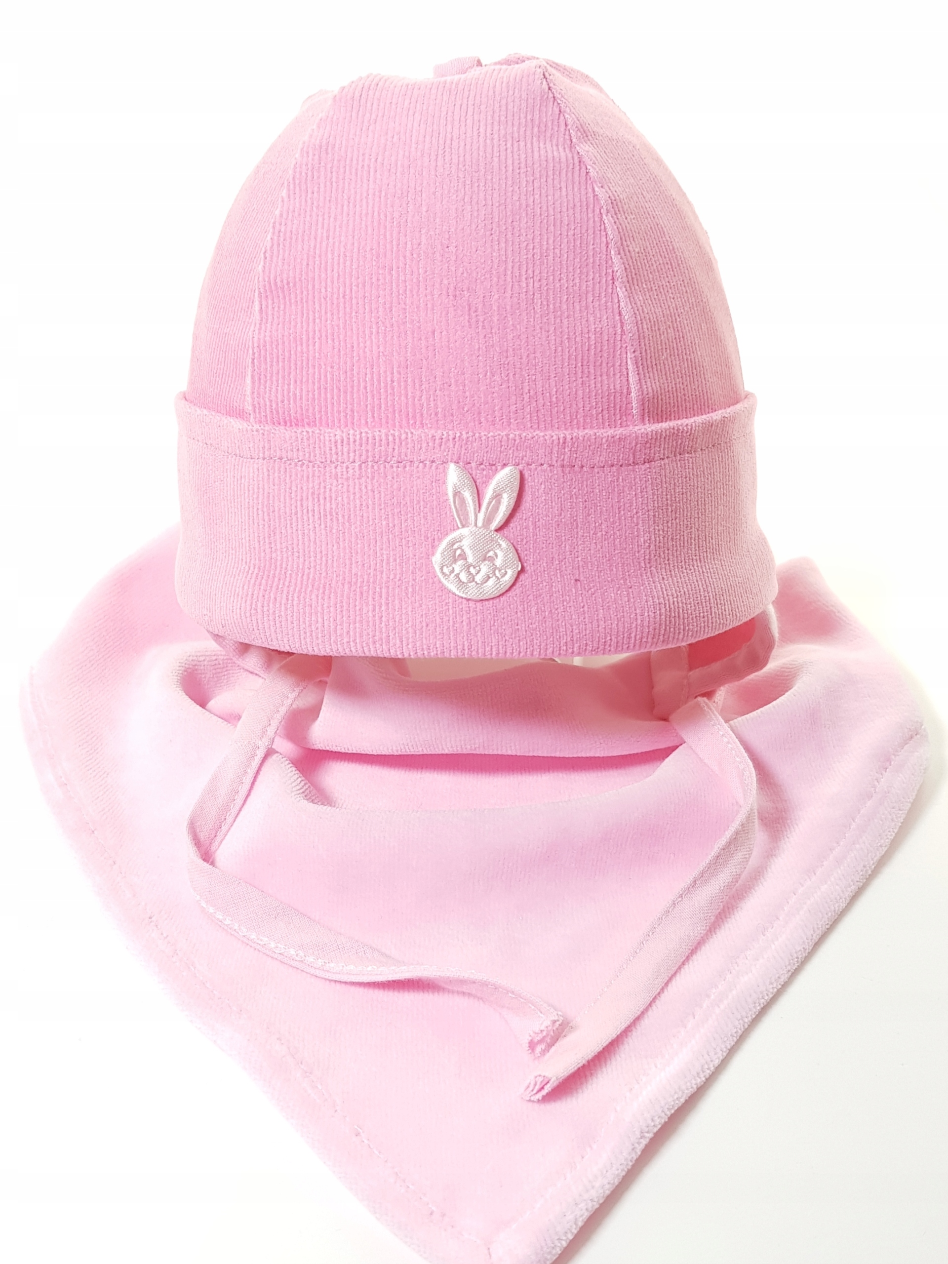 POLSKI NIEMOWLĘCY KOMPLET CZAPKA CHUSTKA CZAPECZKA CHUSTECZKA NOWORODEK 0-3