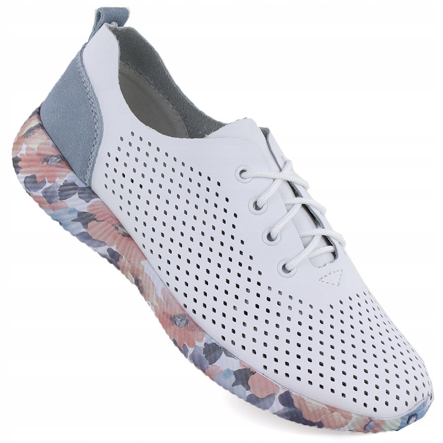 Dámské ažurové kožené polobotky bílé Artiker 58C0586 41