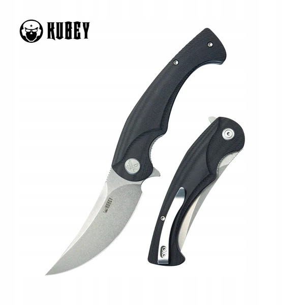 Nůž Edc Folder Kubey Scimitar Black G10, Bead Blasted 14C28N
