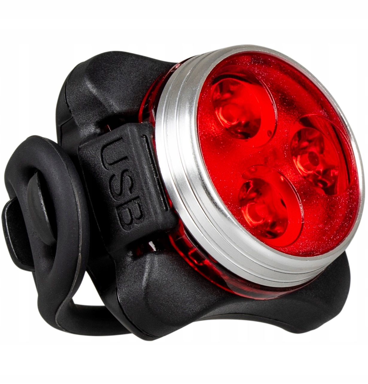 LAMPKA ROWEROWA PRZEDNIA AKUMULATOROWA 5xLED + OŚWIETLENIE TYLNE USB VAYOX Model VA0073 5 X LED