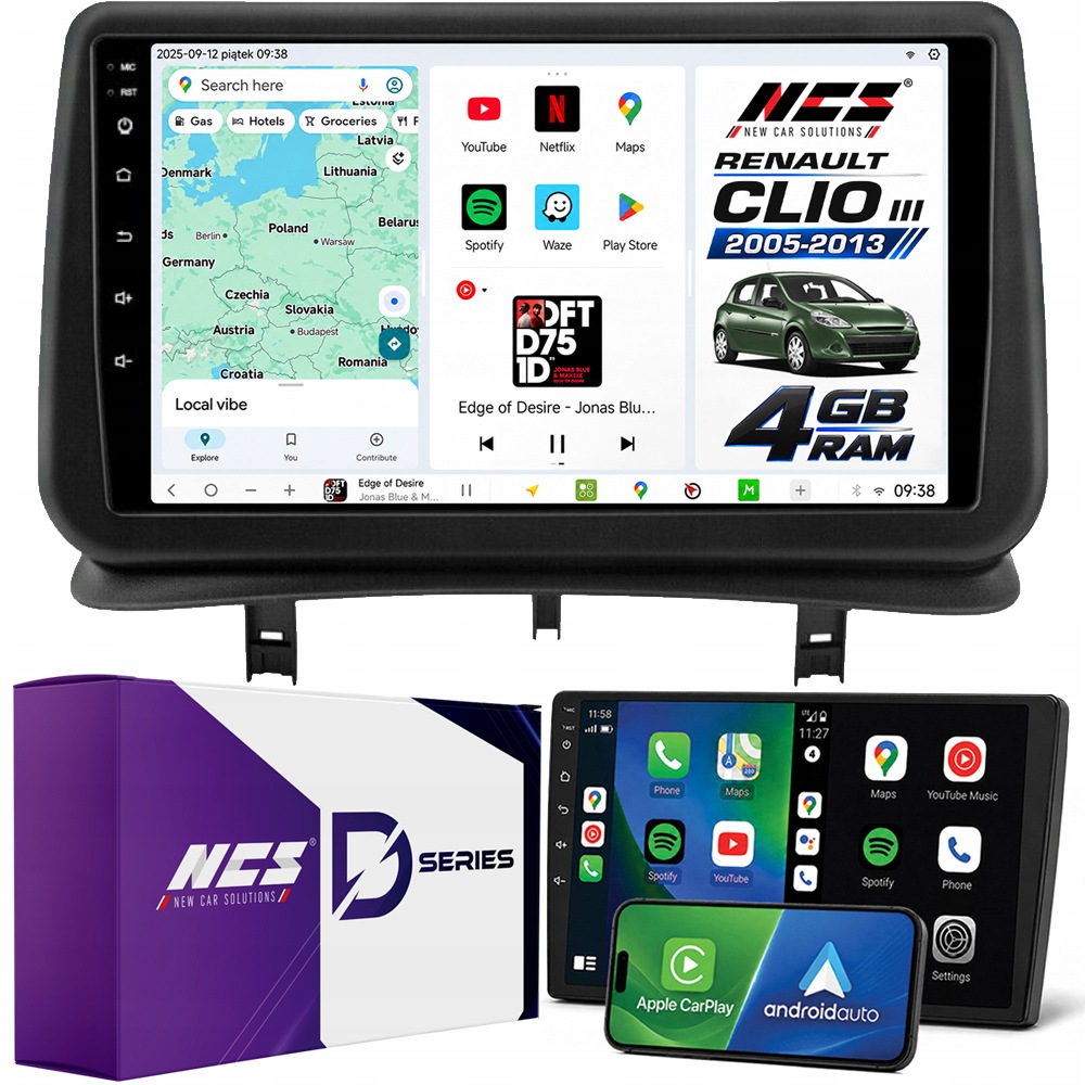 Autorádio Ncs D9 Renault Clio 3 2005-2013 Android 4GB Lte