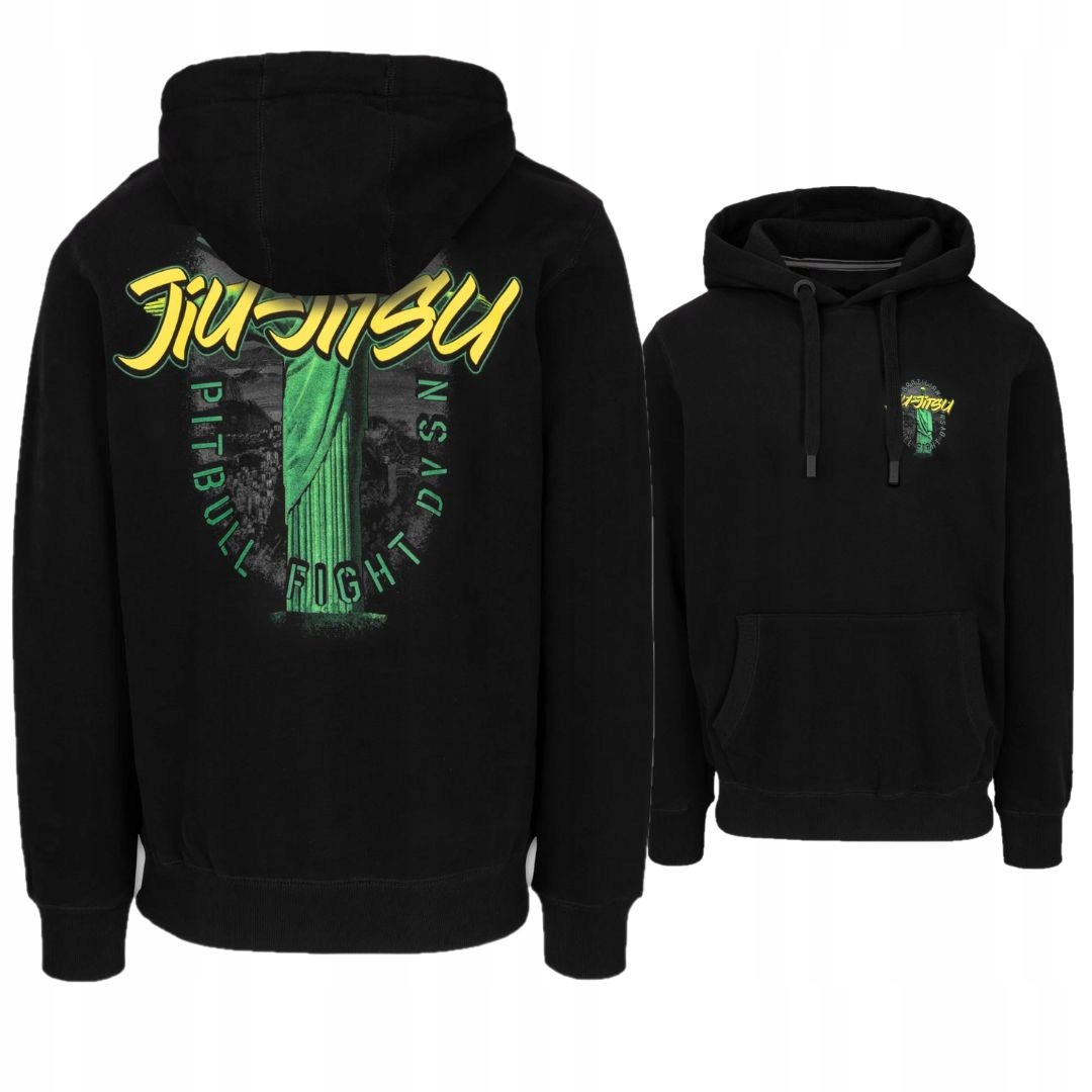 Pitbull West Coast Pánská Mikina S Kapucí Bjj Fight Dvsn Černá 3XL