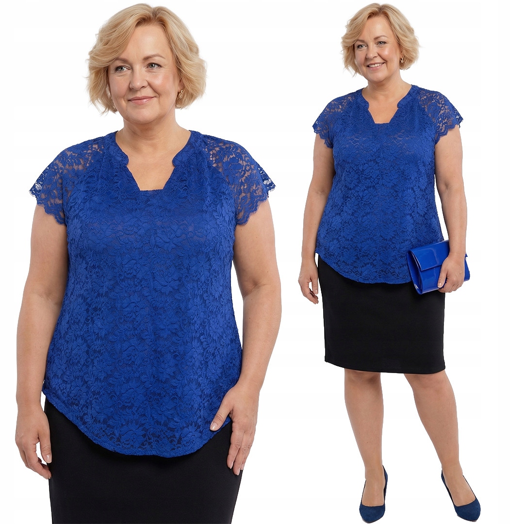 Chabrová krajková halenka plus size velikost 54