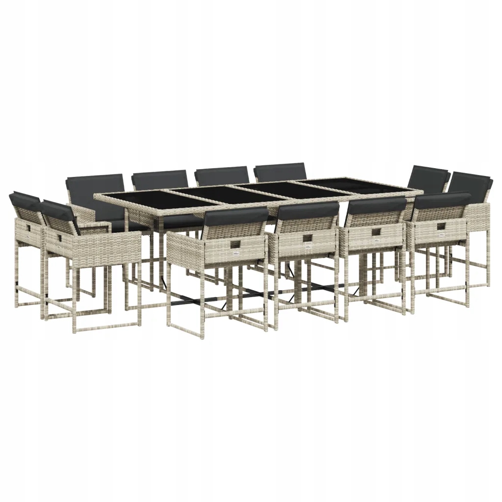 Set zahradního nábytku technorattan vidaXL šedý 13 el.