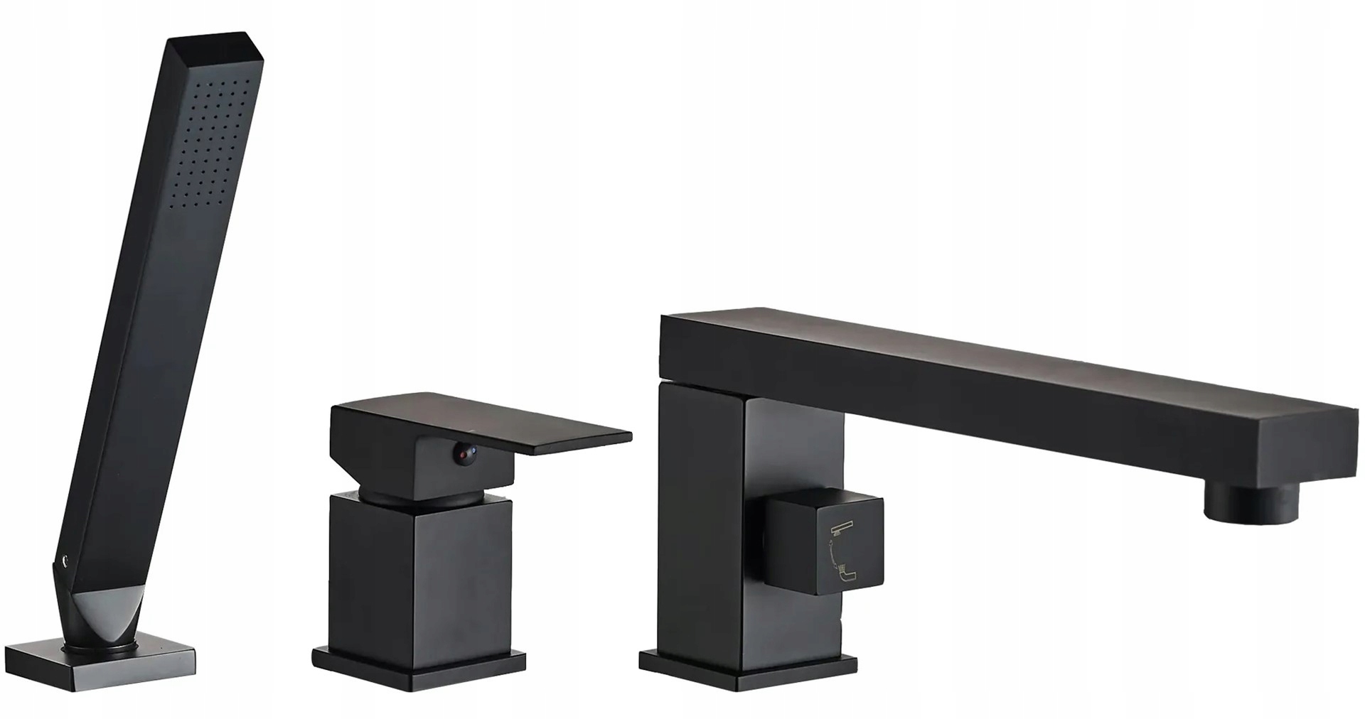 Vaňová batéria 3-otvorová Glen čierna, elegantný matný set