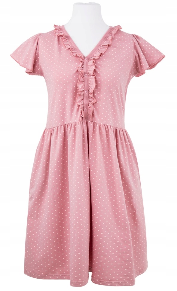 Eevi těhotenská košile pro maminku Linda na kojení druky vel M Srdíčka Růžová