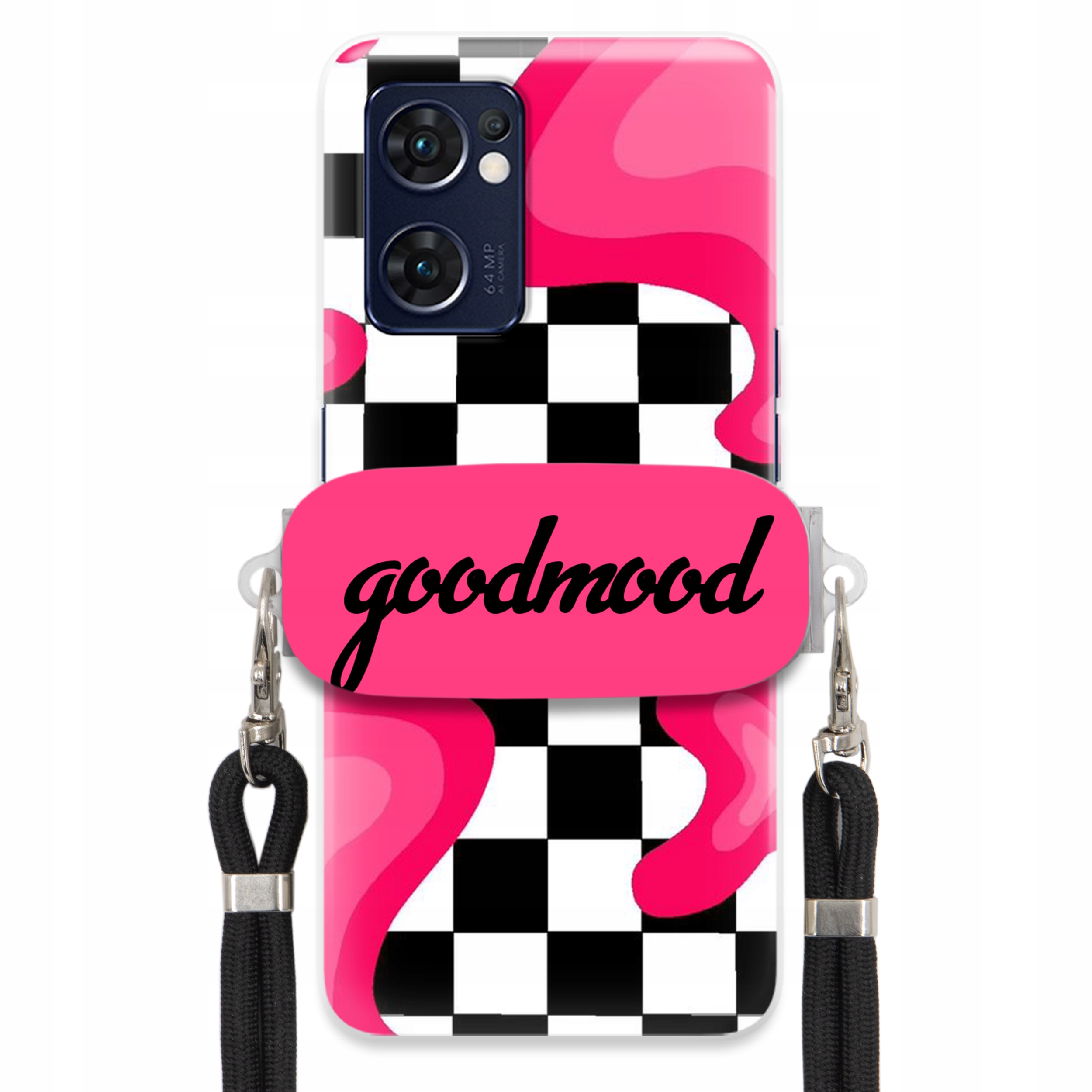 Puzdro Na Oppo Reno 7 4G Sada Case Držiak Na Vodítko Čierna Pre Teen Splash