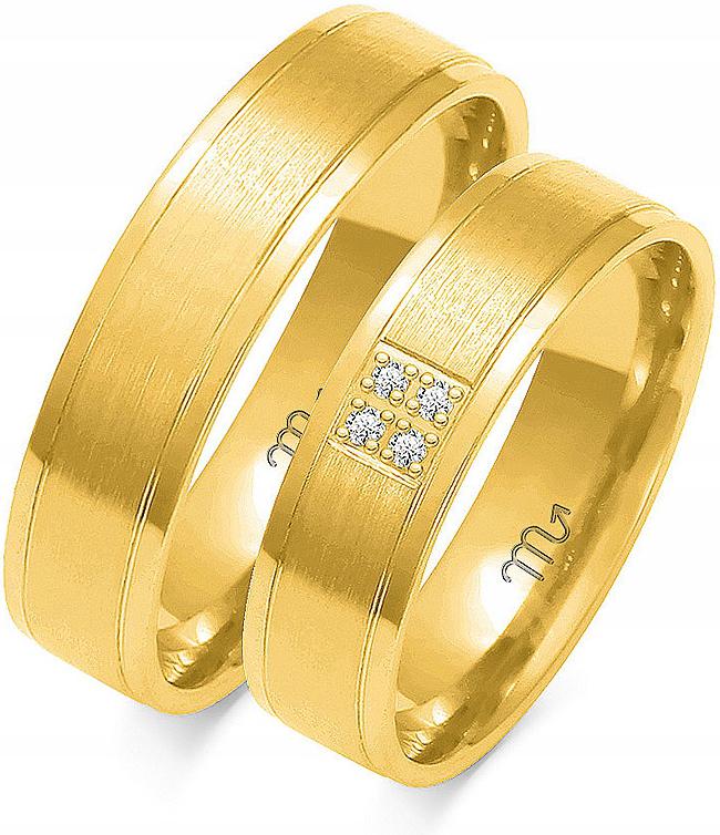 Zlatý novomanželský prsten 14k 585 vel. 32 33 34, originální s gravírováním