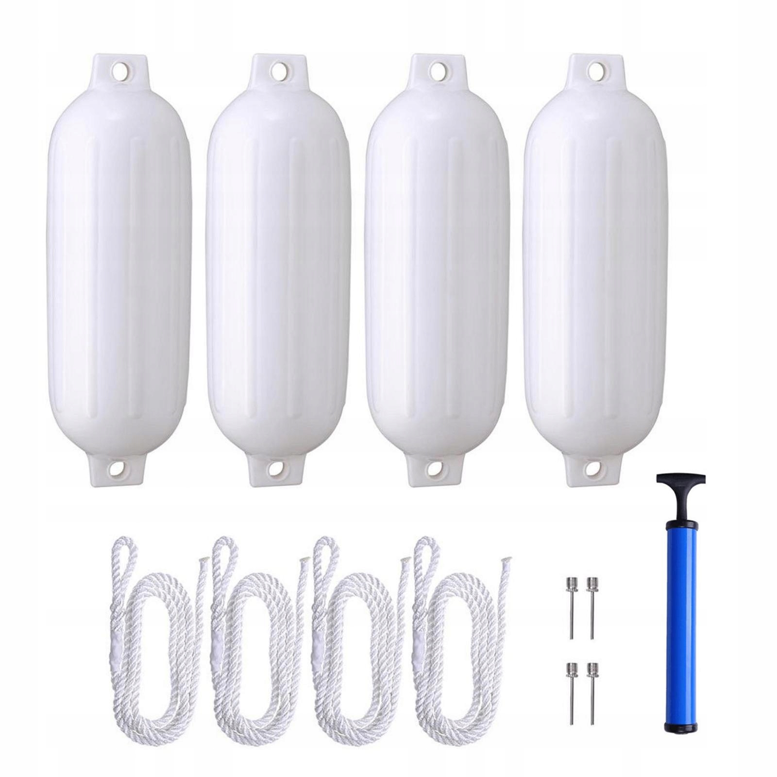 4x Zderzaki do błotników łodzi Ochrona tarczy w kolorze białym Długość 44 cm