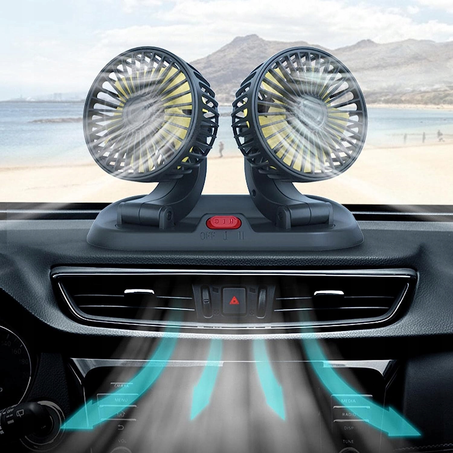 WIATRAK SAMOCHODOWY WENTYLATOR 360° USB Producent inny