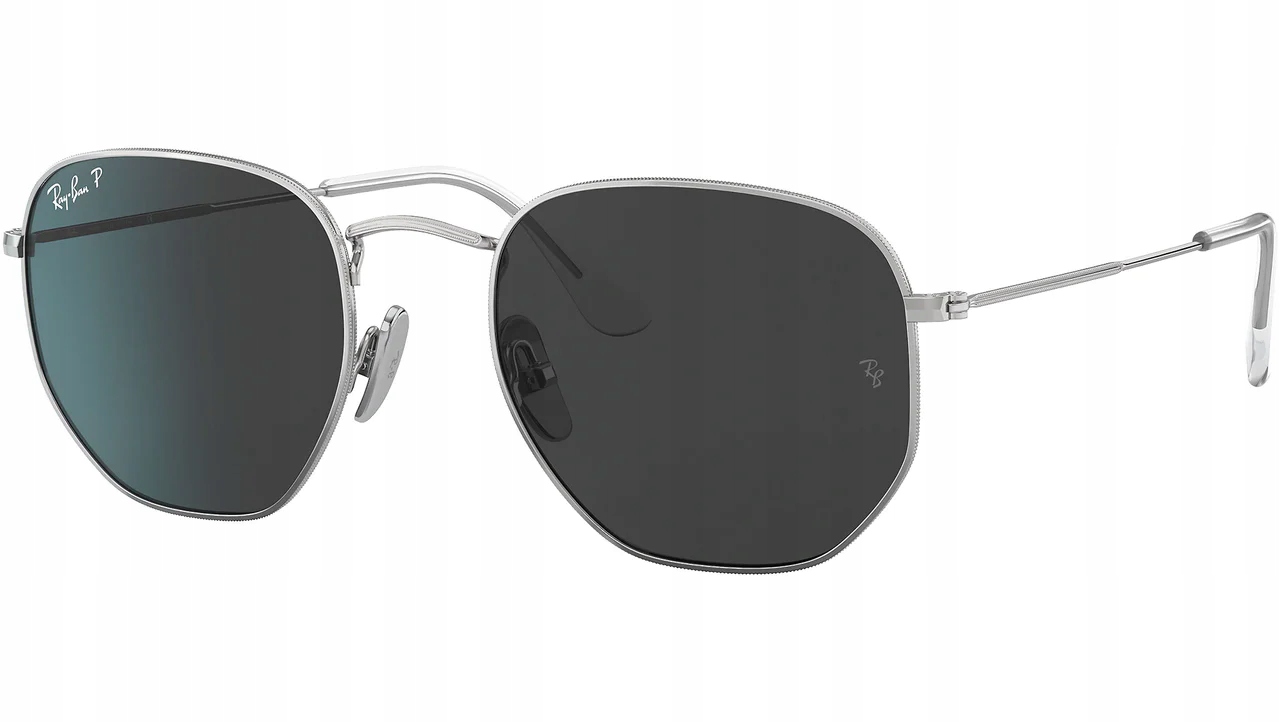 Polarizační brýle Ray-Ban Hexagonal Titanium Silver Polarized Black