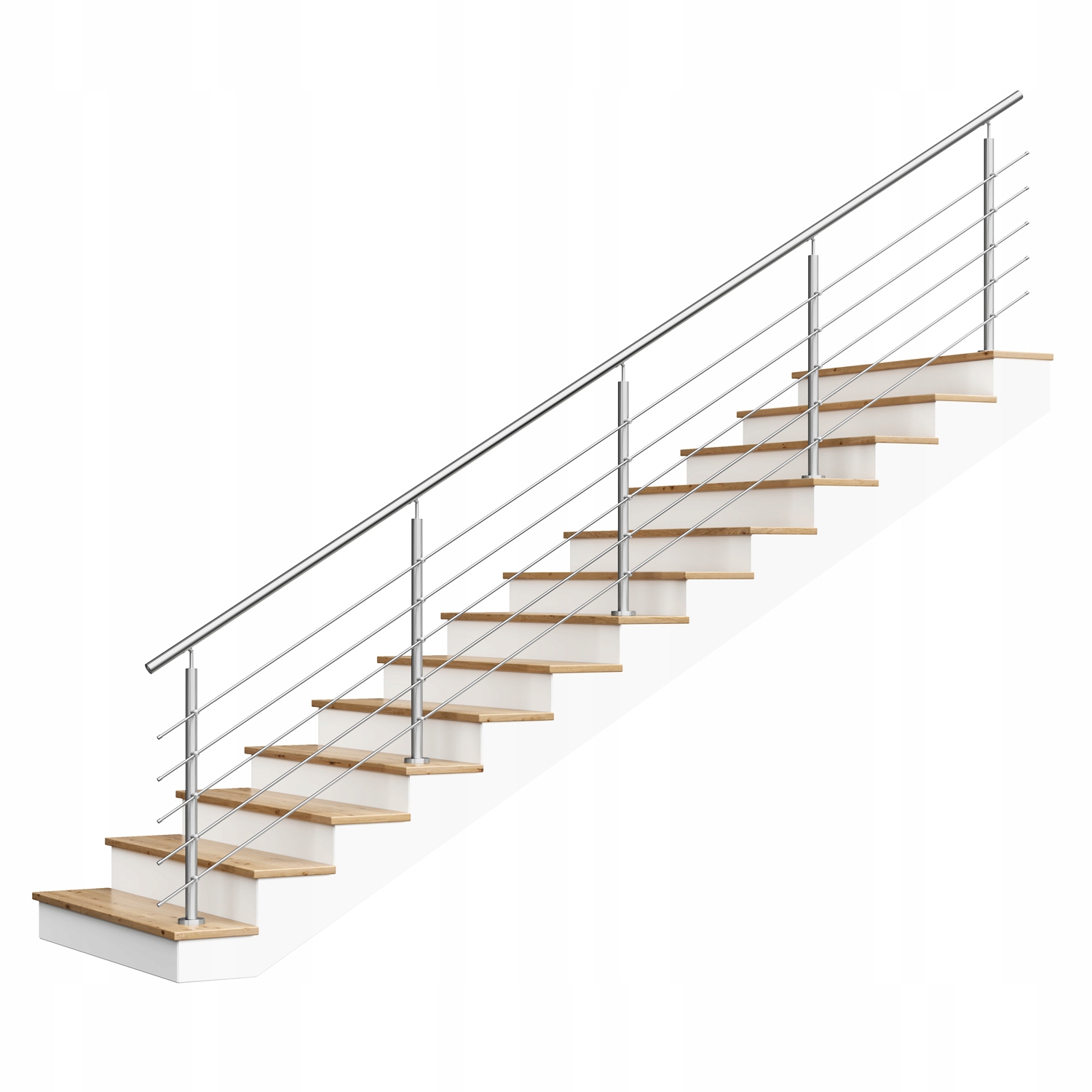 Nerezové schodišťové a balkonové zábradlí s výplní 5 x Ø12 mm, délka: 6,0 m