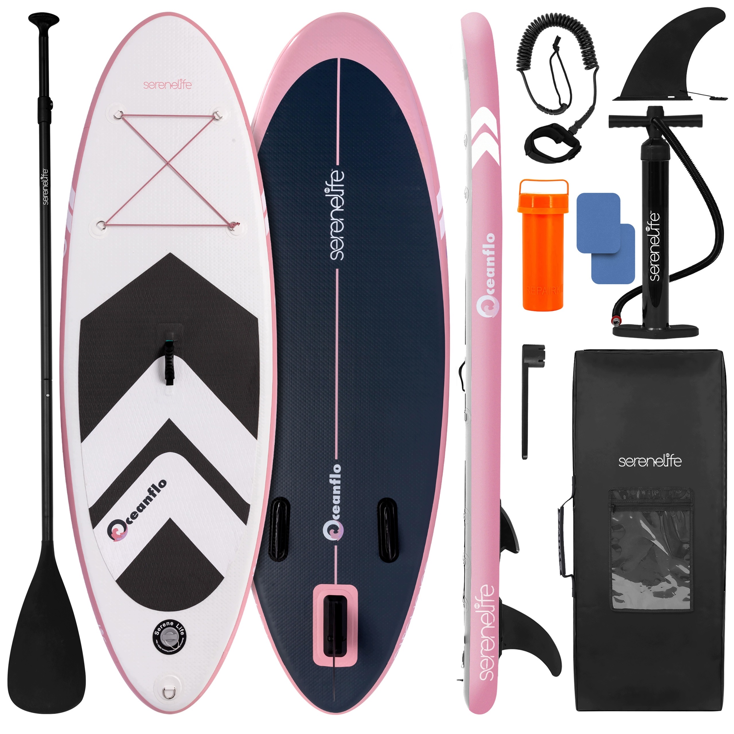 Sup Deska Pro Děti Od 5 Let 235 CM Serenelife S Doplňky Růžová