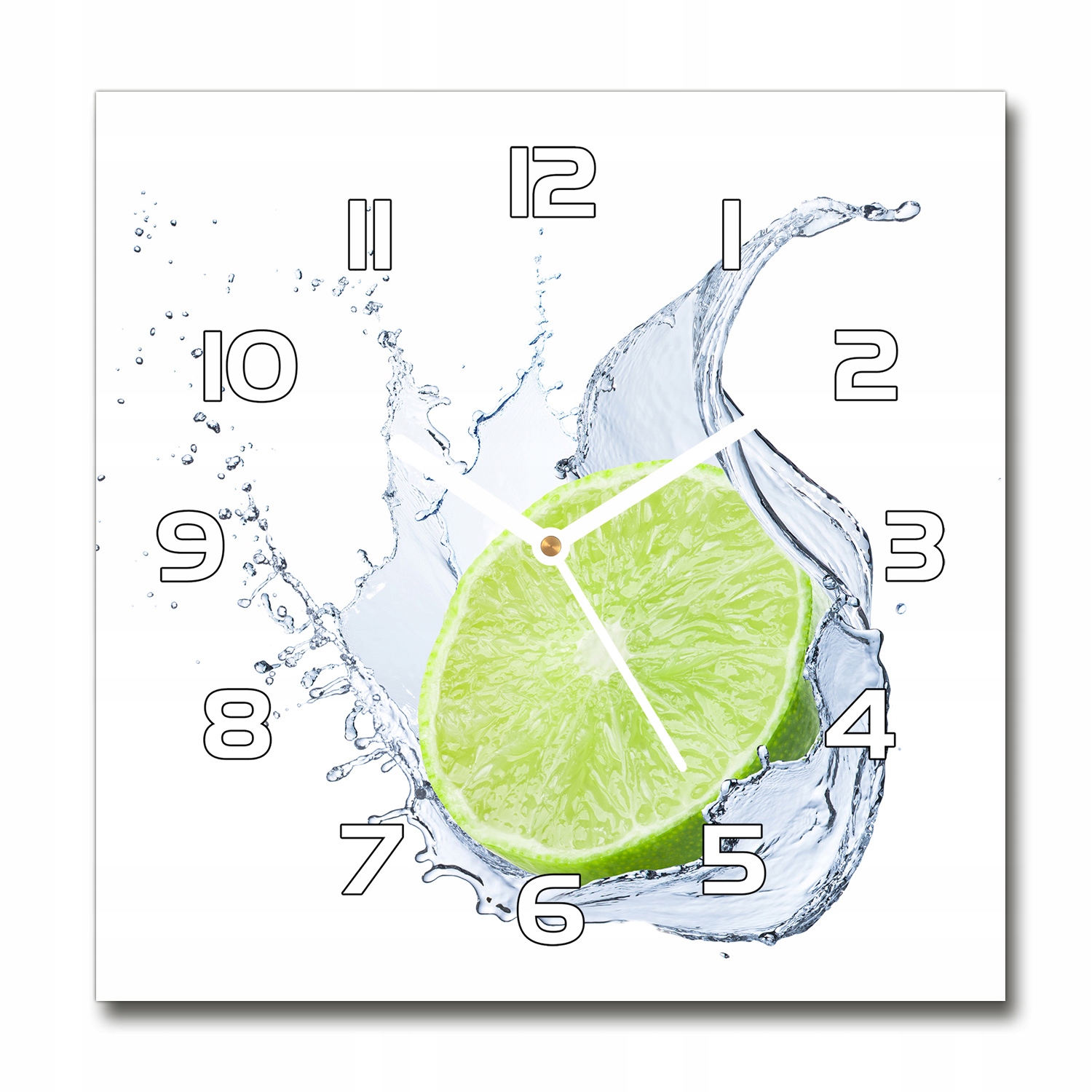 

Zegar ścienny szklany kwadratowy Limonka 30x30 cm